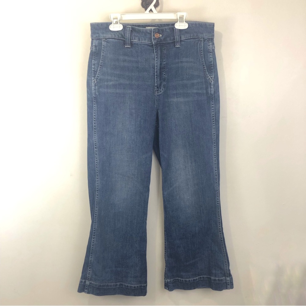 J. Crew Women’s Slim Wide Leg Trouser Jean High Rise Size 28